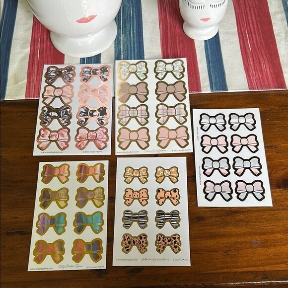 Simply Gilded Assorted Bow Stickers bundle of 5 sheets NEW - Picture 1 of 7